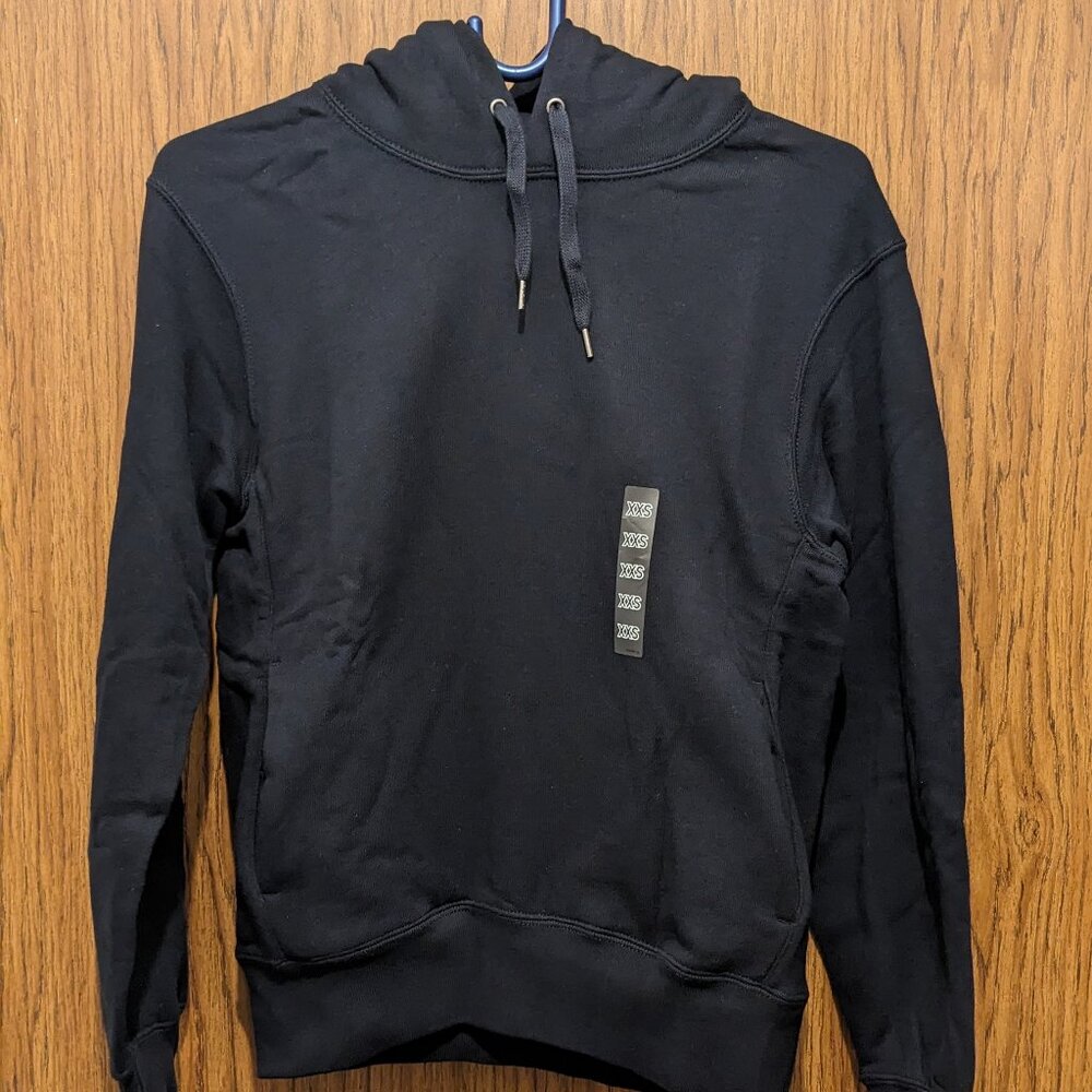 Uniqlo Sweat Pullover Drawstring Hoodie 100% Cotton Dark Navy Unisex Men's XXS